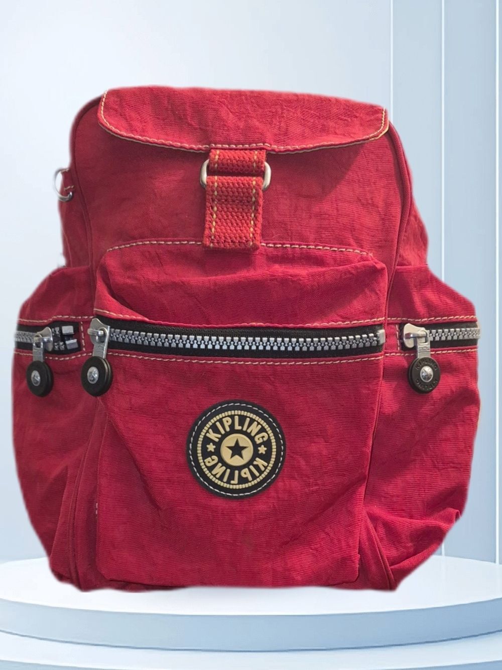 Kipling Red Nylon Backpack